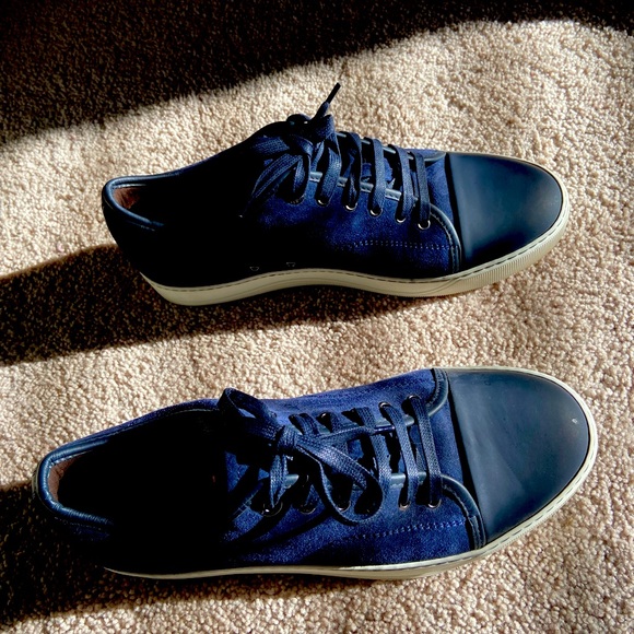 Lanvin Mens suede toe cap sneakers - Picture 1 of 3